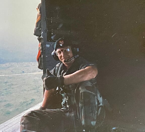 Marcus J . Michles II in Army helicopter