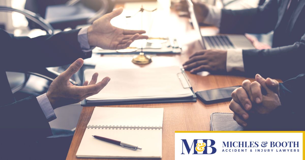 Three attorneys having a discussion